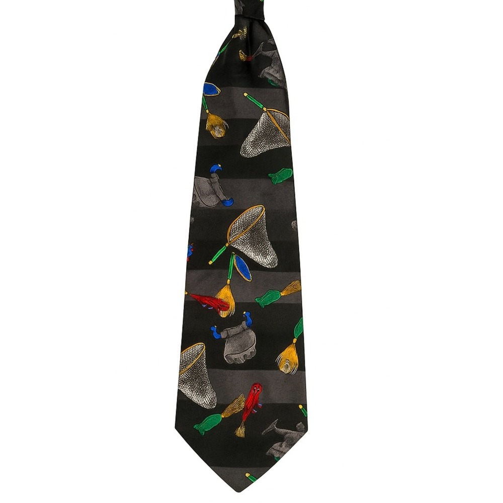 Novelty Fishing Lures & Nets Black Men's Necktie – Unique Angler Gift‎